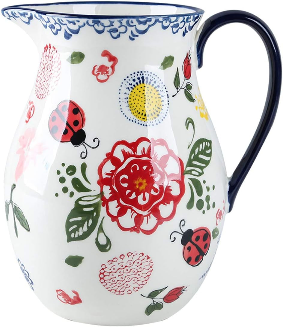 Ceramic Jug Vase Vintage Lemon Antique French Embossed Ceramic Flower Vase Heart Jug (E)