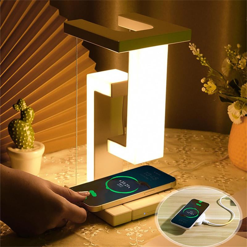 Creative Floating Light, USB Powered Touch Control Night Light, Decorative Dimmable Ambient Desktop Light with Wireless Charging Function for Home, Home Decor