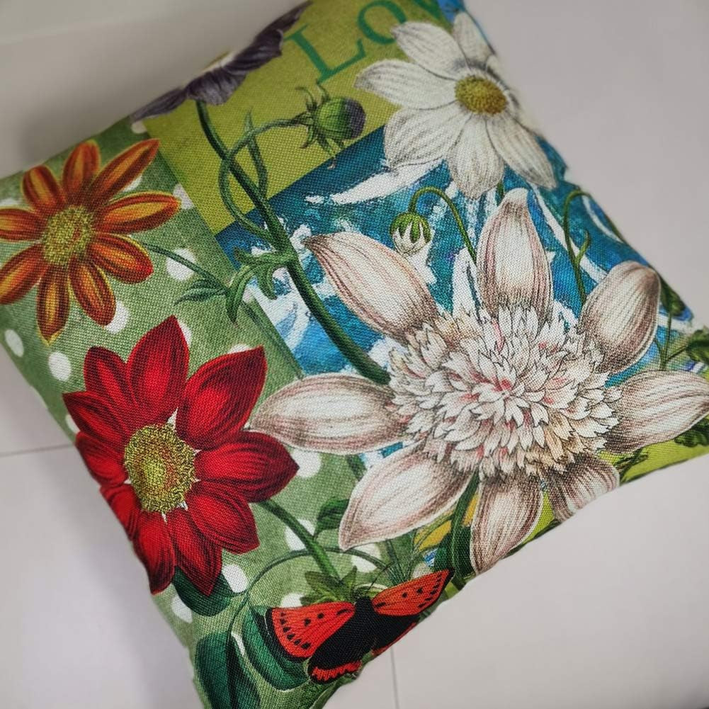 Hand Painting Flowers Pattern Decorative Soft Throw Pillow Case Cushion Covers 18X18 Inches Pack of 4