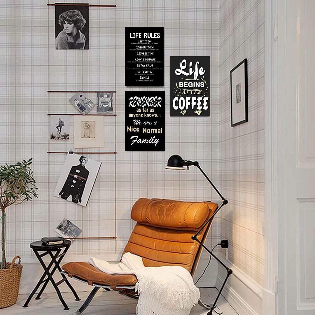 Retro Tin Sign Life Rule Metal Sign Wall Art Plaque Poster for Home Bar Pub 8 X 12 INCH