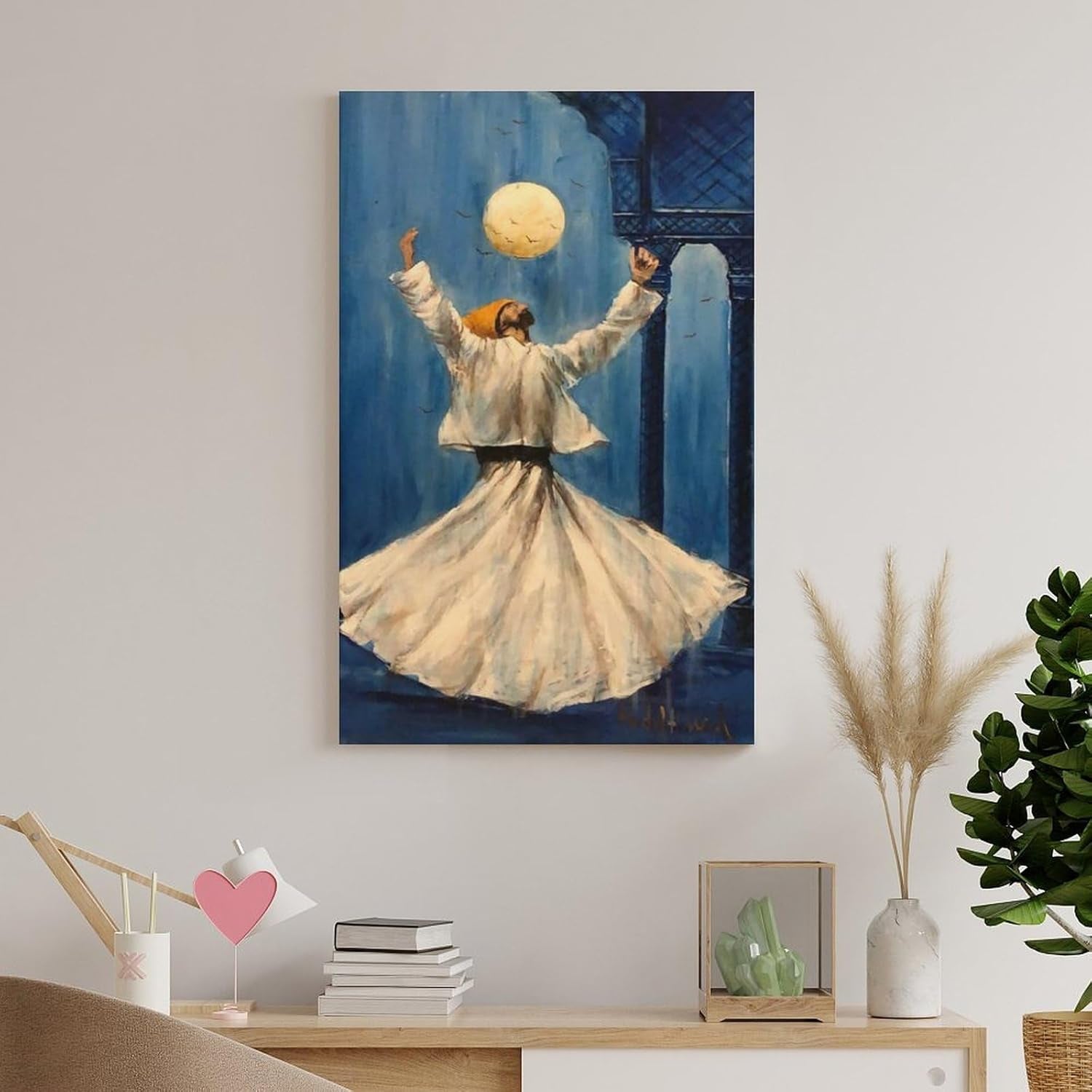 Poster Sufi Art Whirling Dervishes Turkish Dance Oil Painting Art Posters Abstract Muslim (28) Canvas Wall Art Posters Be Used for Room Aesthetics and Bedroom Living Room Decor Canvas Art Poster And