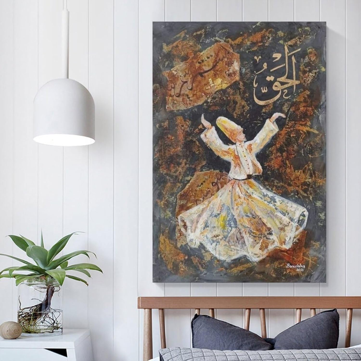 Poster Sufi Art Whirling Dervishes Turkish Dance Oil Painting Art Posters Abstract Muslim (3) Canvas Wall Art Posters Be Used for Room Aesthetics and Bedroom Living Room Decor Canvas Art Poster and W