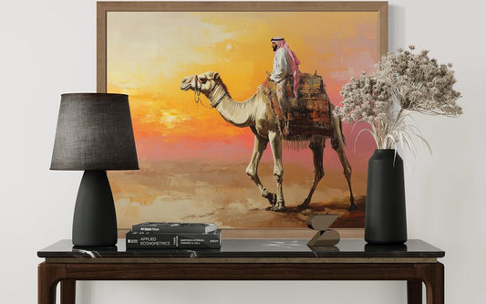 Saudi Arabia Art Print Poster, in Traditional Outfit Heritage Landscape Scenery for Bedroom Bathroom Living Room Decor 100 (Saudi Arabia, 11 X 14 Inches, Wood Frame)