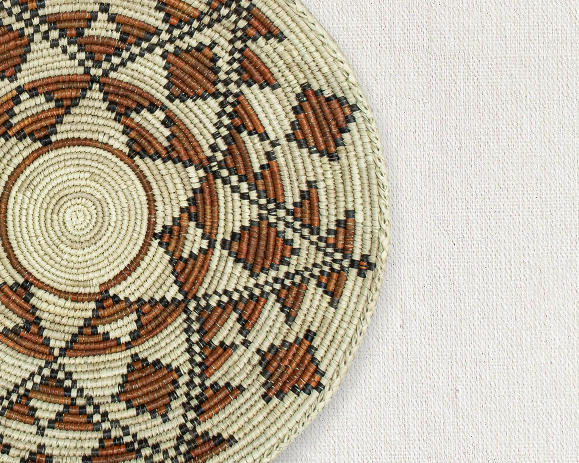 Handwoven Mureedni Wall Basket - 14” Southwestern Inspired Basket, Boho Wall Decor, Basket Wall Decor, African Wall Hanging Basket