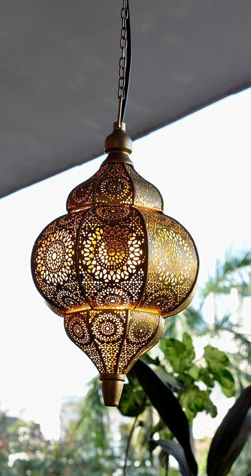 Modern Turkish Vintage Antique Look Moroccan Gold Ceiling Lights Home Lantern Pendant Gifts Oriental Arabian Hanging Lamp