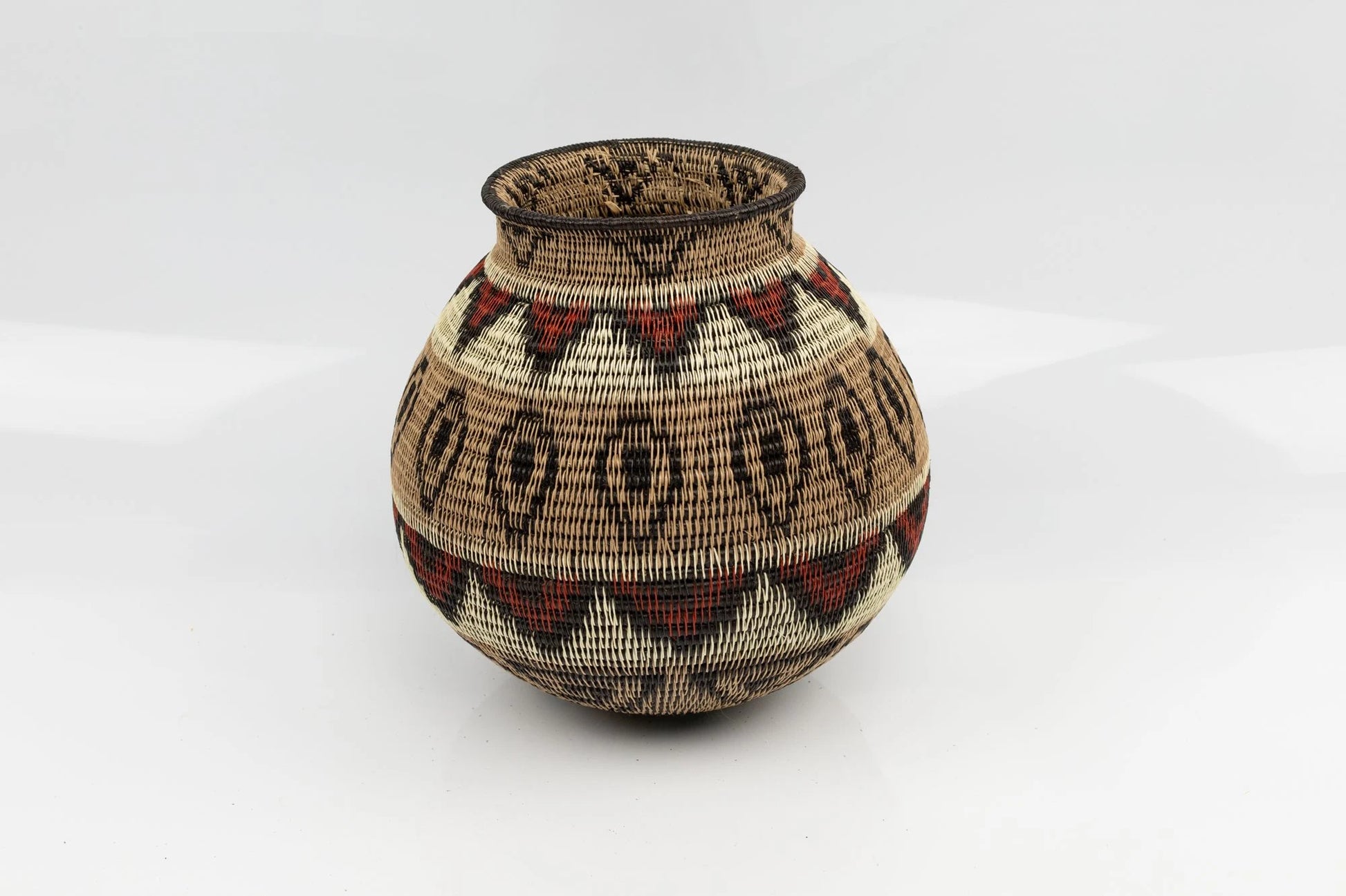 Wounaan Indian Hand Woven Feather Panama Basket Basket Wall Decor, Handwoven Natural Basket, Decor Basket, Storage Basket, Boho Baskets