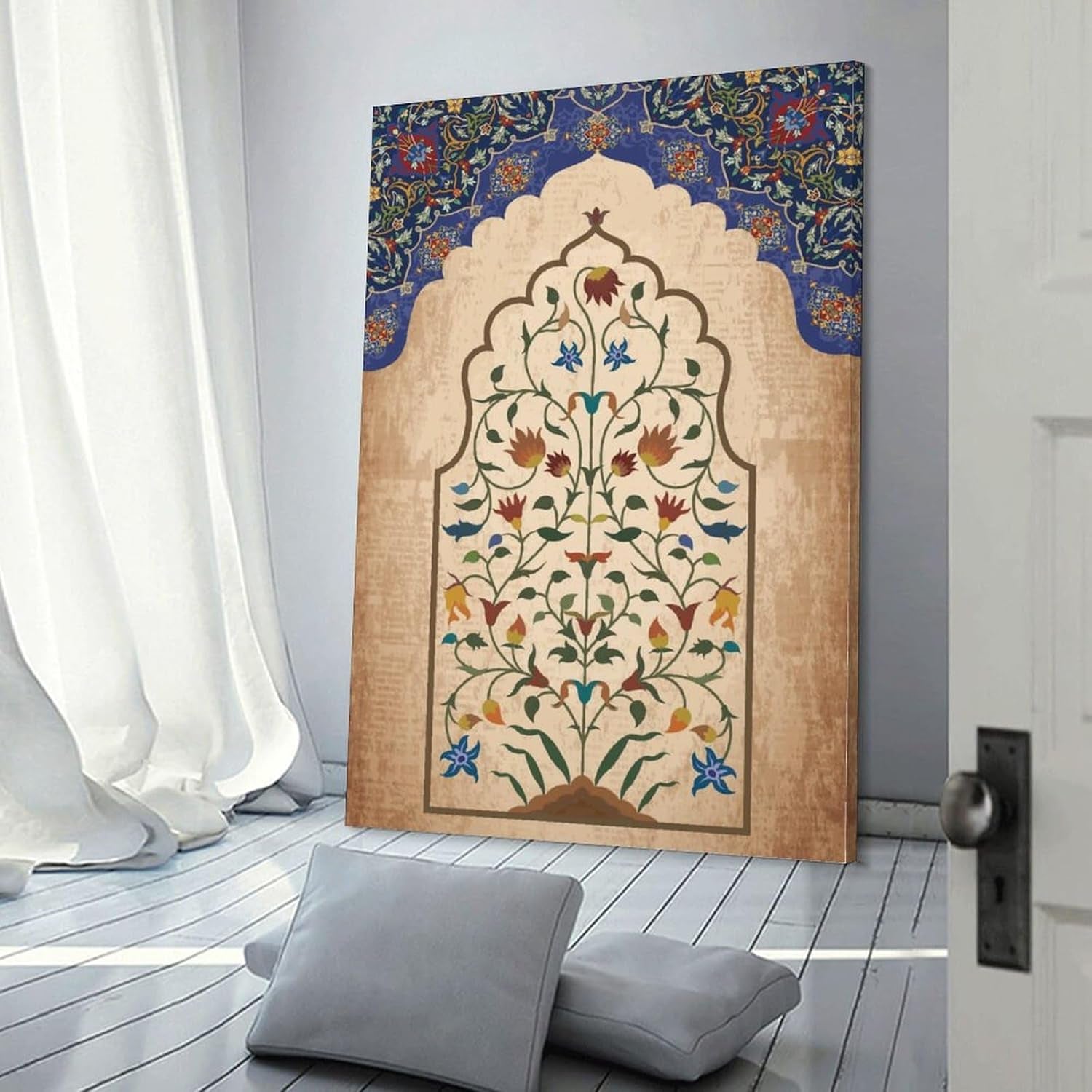 Mughal Wall Art, Arabian Ladies Painting Poster Persian Floral Peacock Art Poster Wall Art Painting Canvas Painting Posters and Prints Wall Art Pictures for Living Room Bedroom Decor 12X18Inch(30X45C