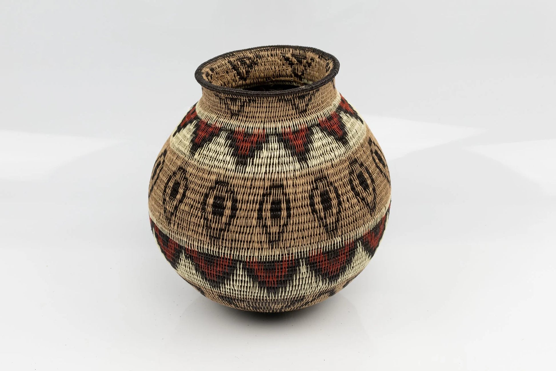 Wounaan Indian Hand Woven Feather Panama Basket Basket Wall Decor, Handwoven Natural Basket, Decor Basket, Storage Basket, Boho Baskets