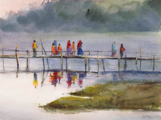 Indian Watercolor Print for Elegant Indian Décor , Indian Art for Holi Asian Art , Desi Prints, India Painting for Diwali Gifts