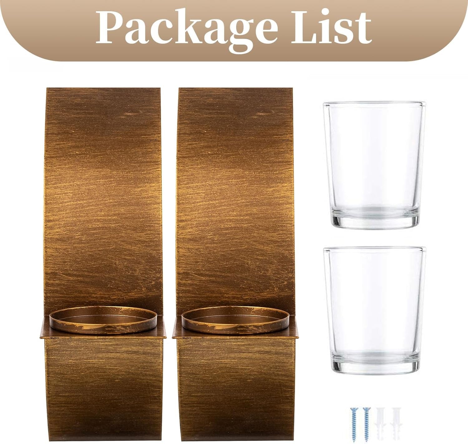 Rustic Wall Candle Holder for Tealight Candles - Rustic Gold and Bronze Wall Mounted Candle Sconces Decorative Metal Wall Decor for Bathroom Hallway Entryway