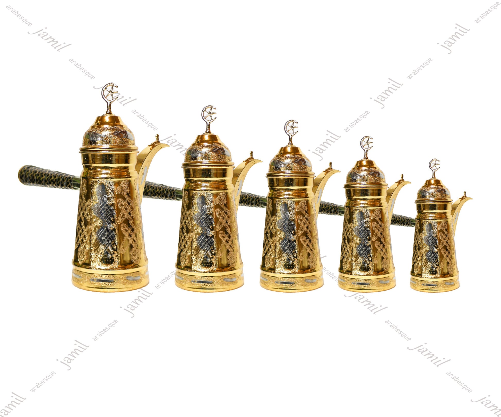 Solid Copper Arabic Coffee Dallah, Engraving Coffee Masab, Server, Kettle, Elegant Design, Tea Pot, Brass Dallah, Leather Handle, Genuine