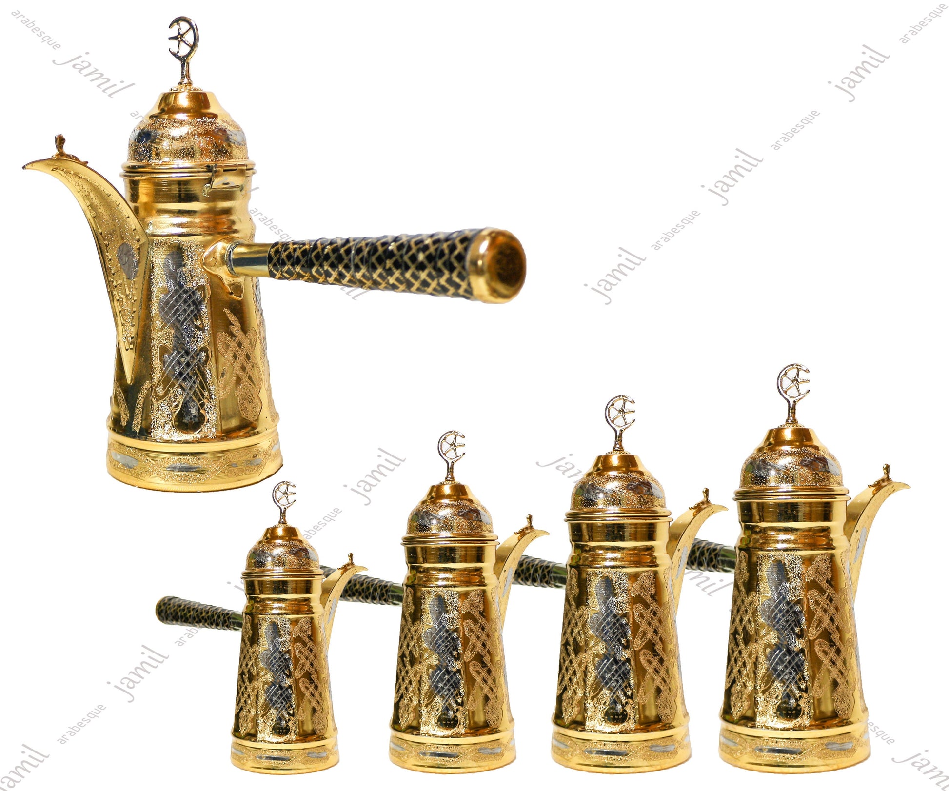 Solid Copper Arabic Coffee Dallah, Engraving Coffee Masab, Server, Kettle, Elegant Design, Tea Pot, Brass Dallah, Leather Handle, Genuine