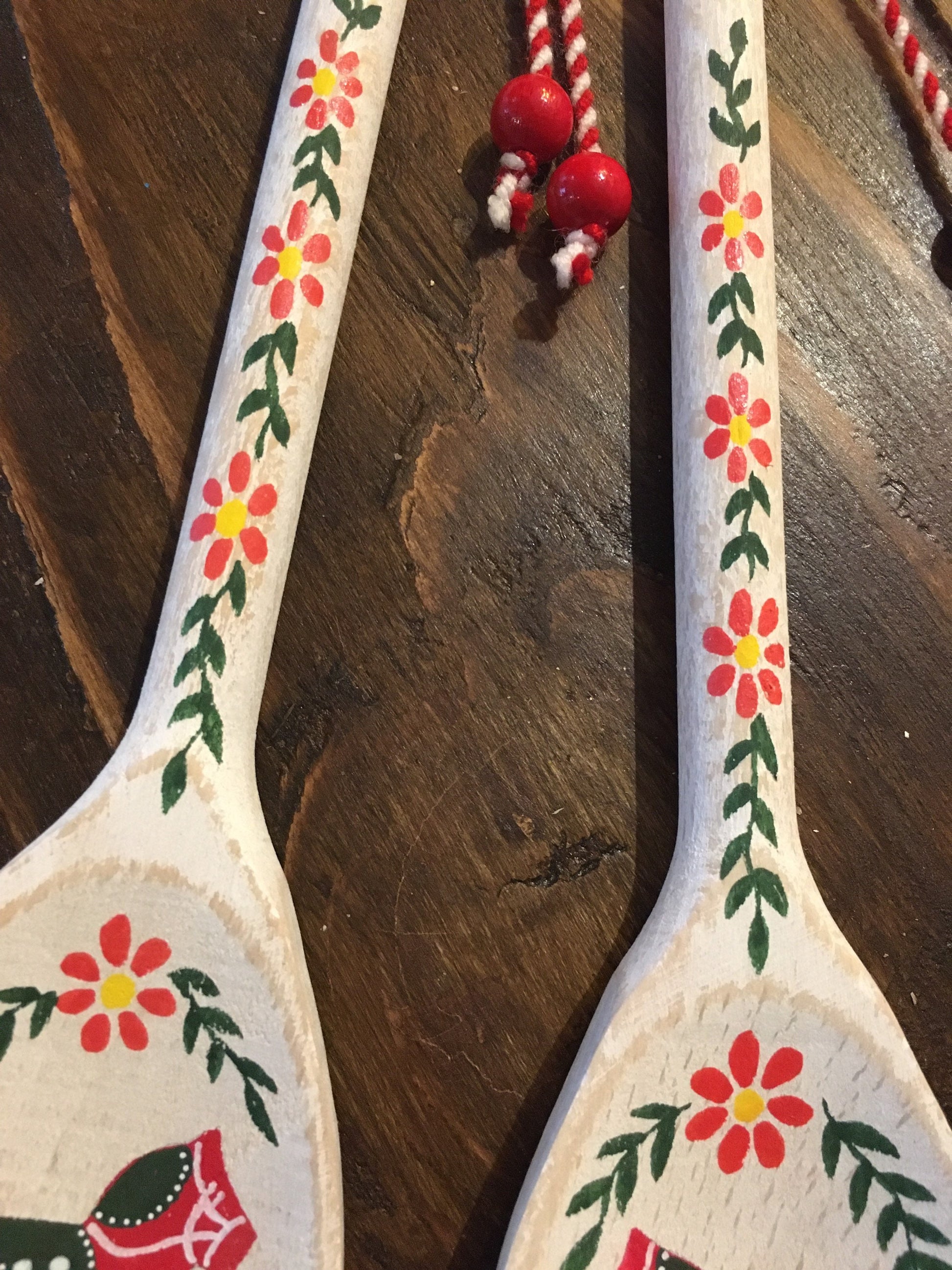 Swedish Kitchen Decor, Dala Horse, Swedish Gifts, Rosemaling, Scandinavian Decor, Swedish Kitchen, Wooden Spoons, Handmade Wood Decor