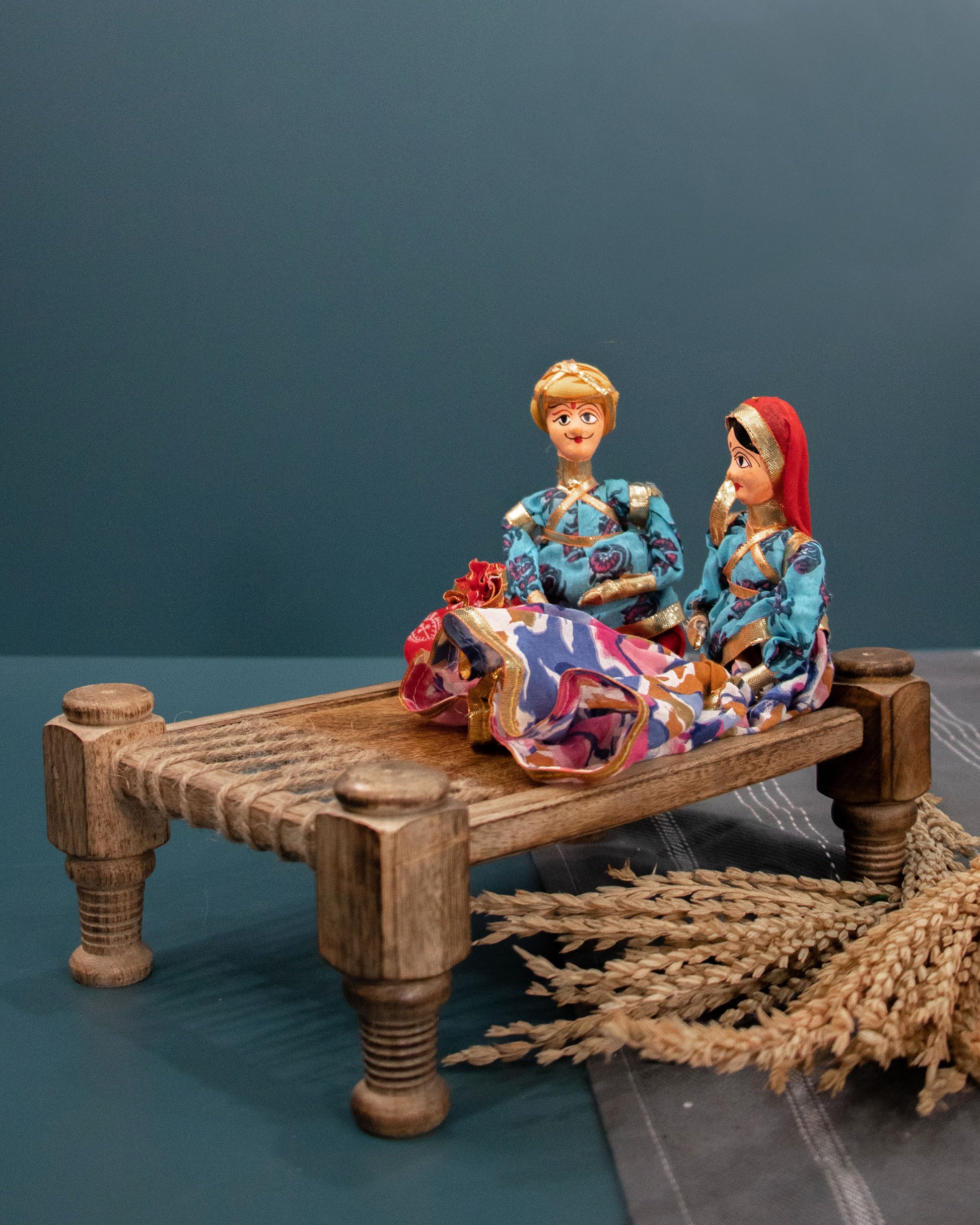 Handcrafted Miniature Indian Cot - Versatile Table Decor, Doll Bed, Desktop Decor, and Serving Tray - Elegant Unique Gift