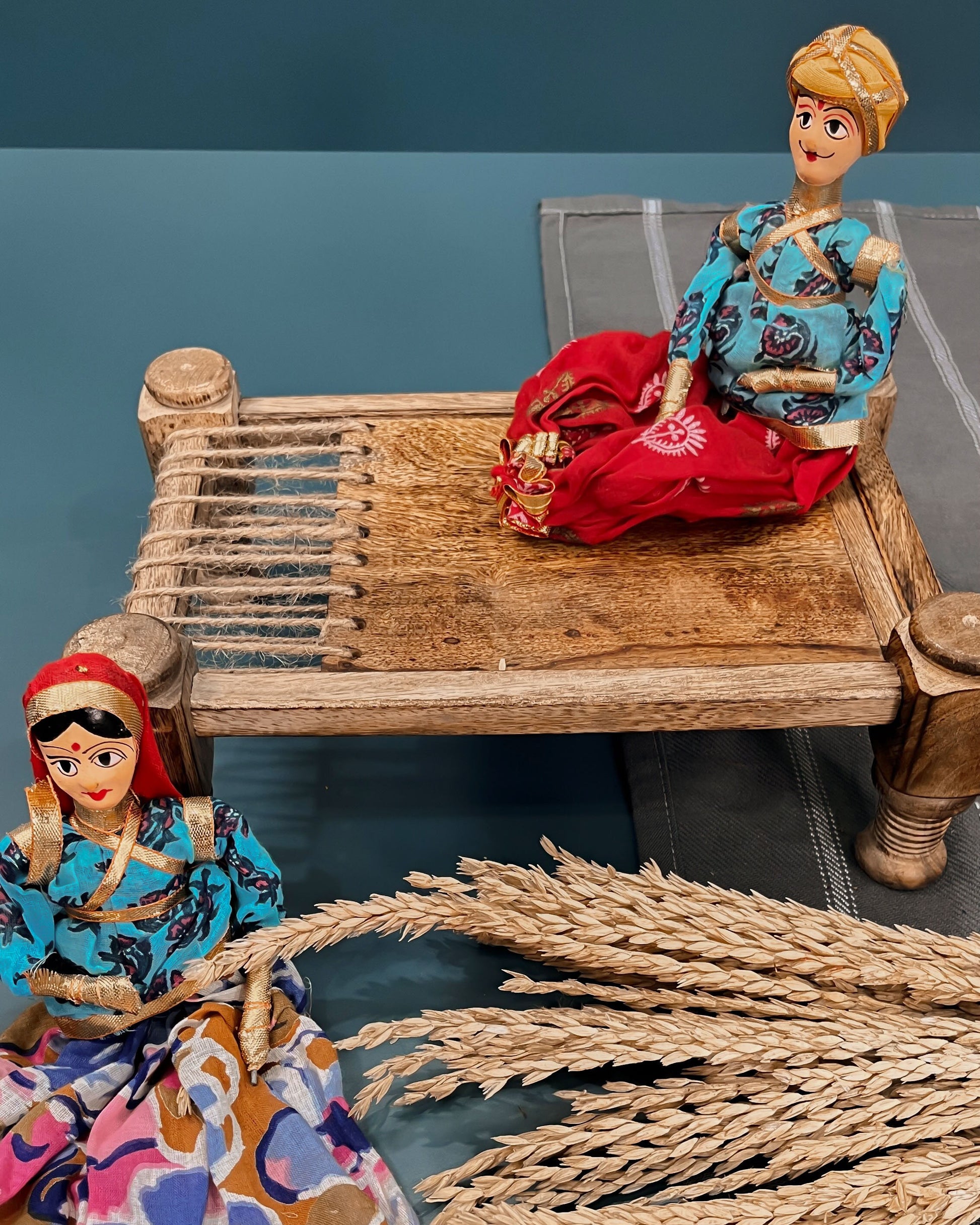 Handcrafted Miniature Indian Cot - Versatile Table Decor, Doll Bed, Desktop Decor, and Serving Tray - Elegant Unique Gift