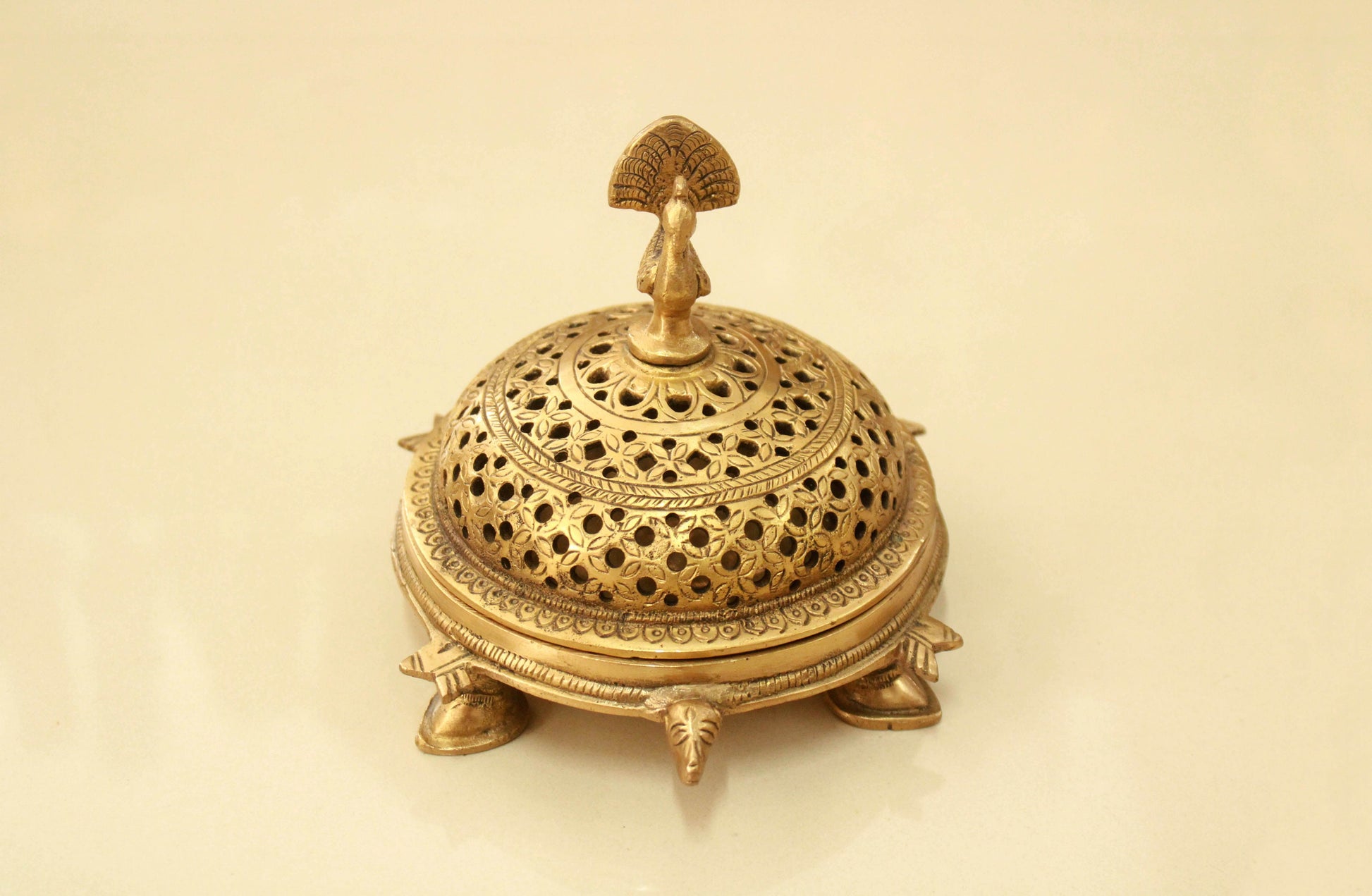 Incense Burner Loban Dhoop Dani Brass Metal Peacock Tortoise Mandala Carved Dhuni Sambrani Dhoop Home Living / Pooja Room Garden Decor Gift