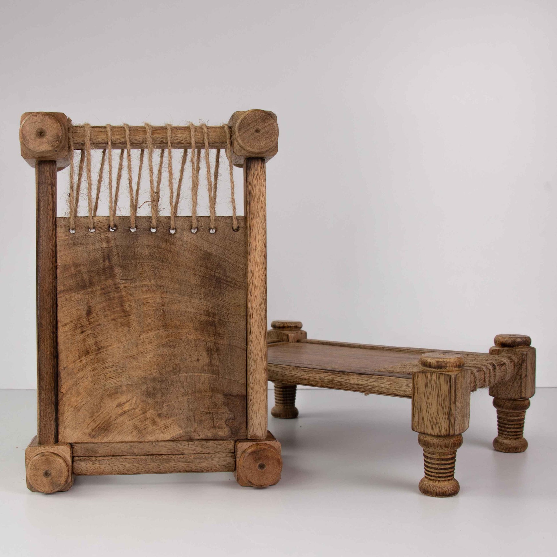 Handcrafted Miniature Indian Cot - Versatile Table Decor, Doll Bed, Desktop Decor, and Serving Tray - Elegant Unique Gift