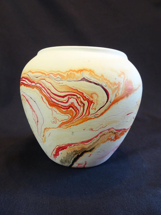 Nemadji Pottery Vase, Vintage Native American Indian Inspired Flower Container, Decorative Southwestern Style Clay Decoration