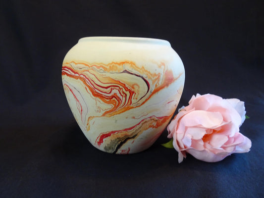 Nemadji Pottery Vase, Vintage Native American Indian Inspired Flower Container, Decorative Southwestern Style Clay Decoration