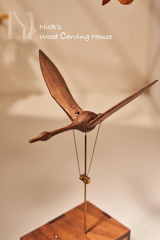 Wooden Swan, Automata Swan, Music Box, Ornament, Bird Figurine, Wood Art, Statue, Sculpture, Home Decor, Woodcarving, Handmade, Handcraft