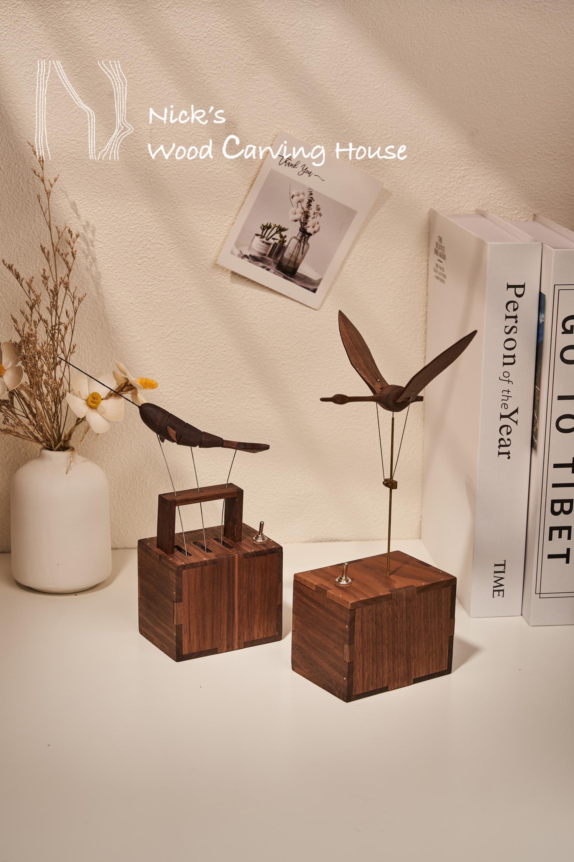 Wooden Swan, Automata Swan, Music Box, Ornament, Bird Figurine, Wood Art, Statue, Sculpture, Home Decor, Woodcarving, Handmade, Handcraft