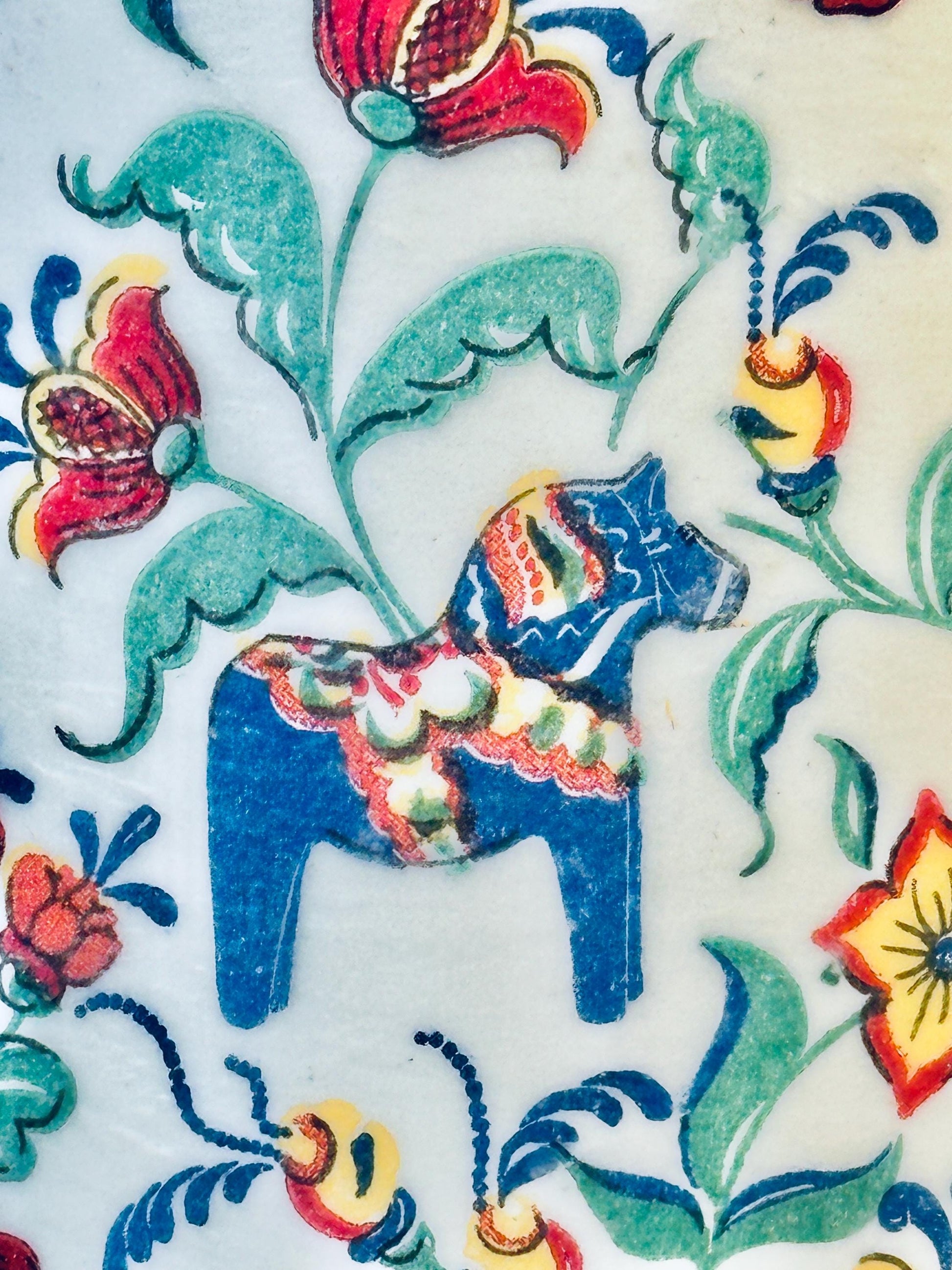 Scandinavian Kitchen Canister, Dala Horse Cookie Jar, Nordic 1/2 Gallon 64 Ounce. H8" X W6", Dry Food Storage, Coffee, Candy, Nuts, Tea.