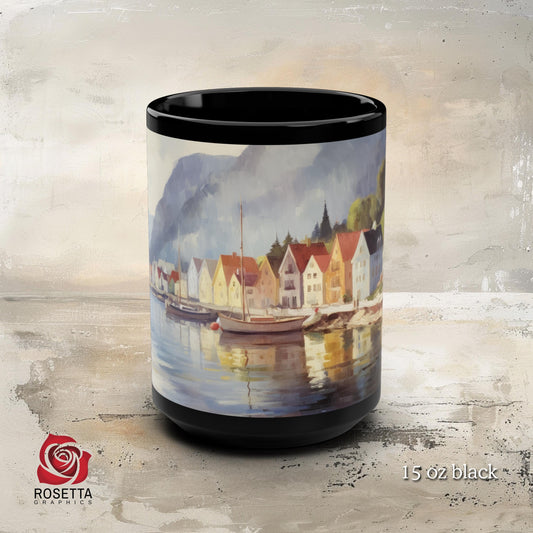 Norway Fjord Mug, Landscape Mug, Lake Mug, Fjord Mug, Nature Lover Gift, Mountain Cup, Scandinavian Nordic, Cottagecore, Vintage Norwegian