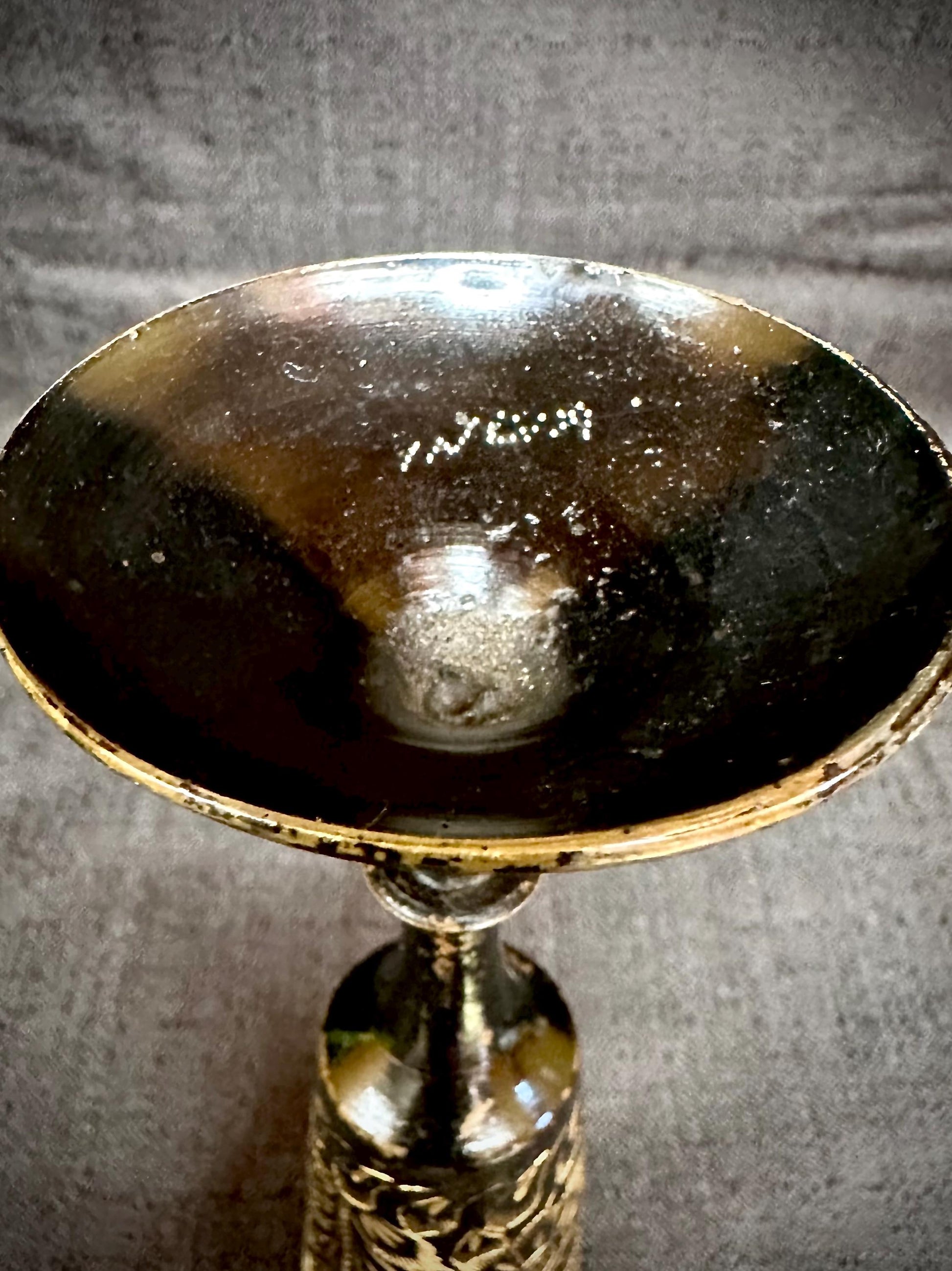 Vintage Collectible Brass Hand-Etched Indian Bud Vase Black and Gold – 8.25"