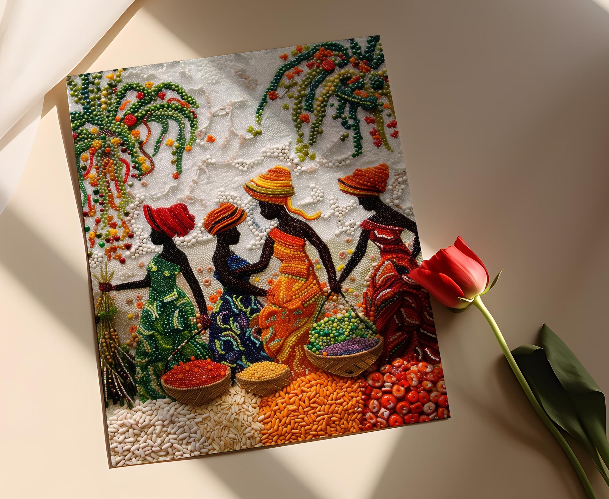 Nigerian Jollof Rice Art Print - Vibrant African Kitchen Decor
