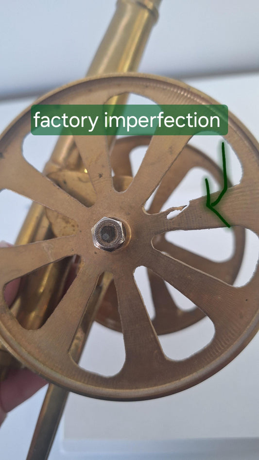 Vintage Brass Cannon Statue Decorative Ornamental Canon Sculpture Brass Collectible - Military - Bookshelf Styling Piece - Gift for Him