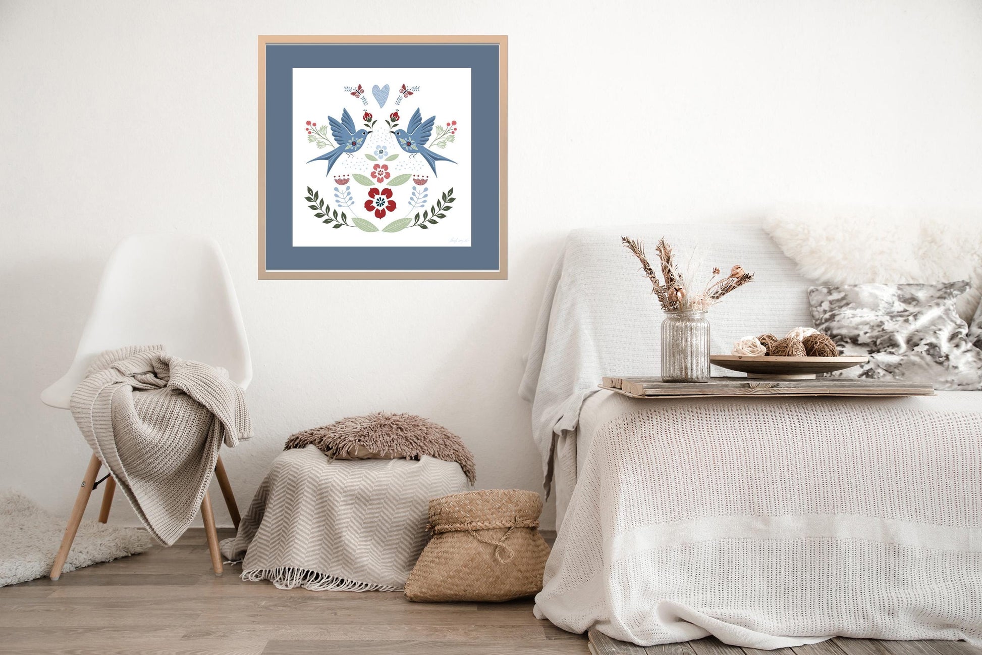 Kurbits Pattern in Nordic Style. 50X50 Centimeters with High Resolution. (300 Dpi). You Will Get 2 Different Patterns and One Transparent.