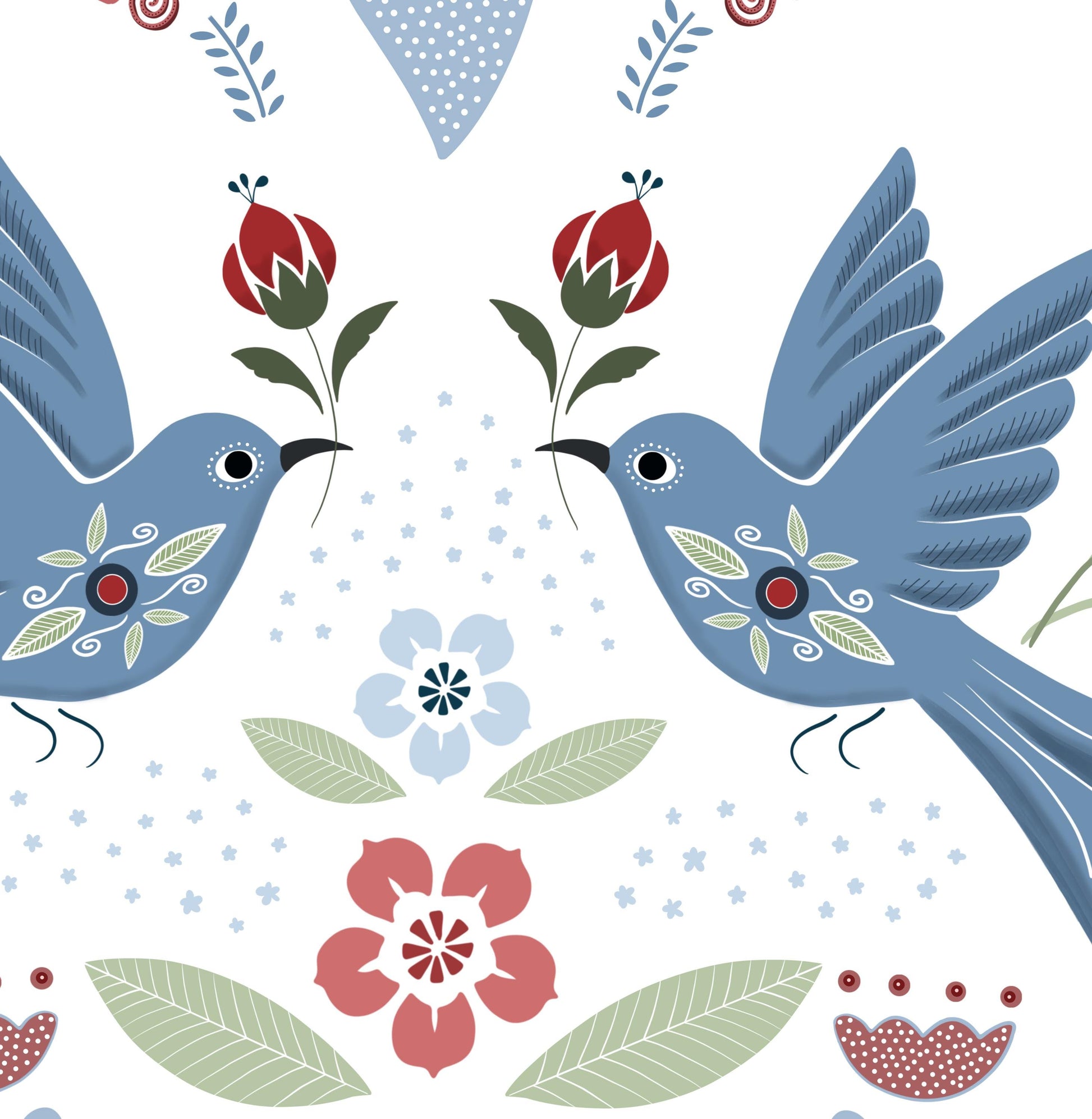 Kurbits Pattern in Nordic Style. 50X50 Centimeters with High Resolution. (300 Dpi). You Will Get 2 Different Patterns and One Transparent.