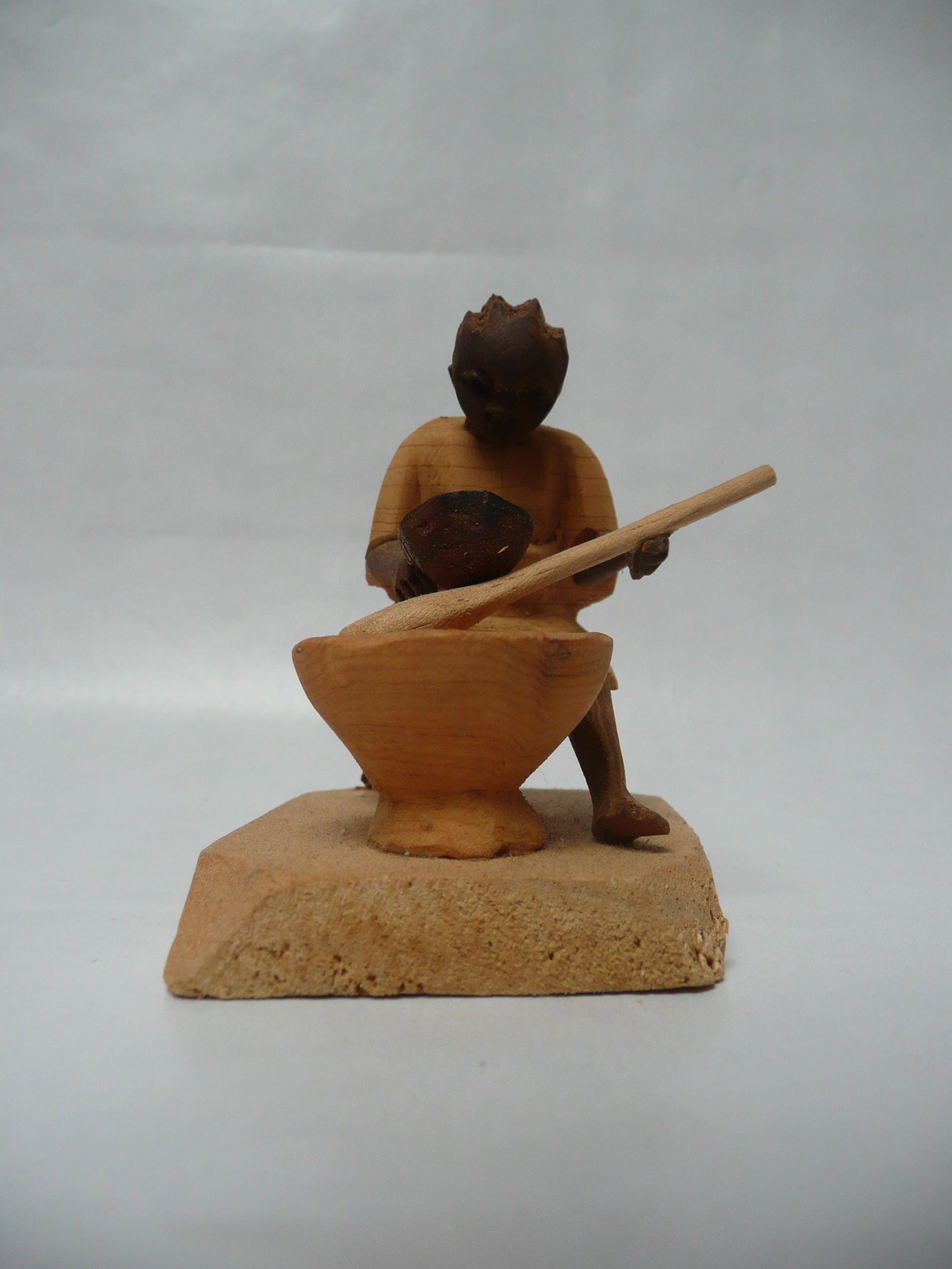 Vintage Yoruba African Hand Made Carved Wooded African Female Figurine Traditional African Art in Thorn Wood Carving