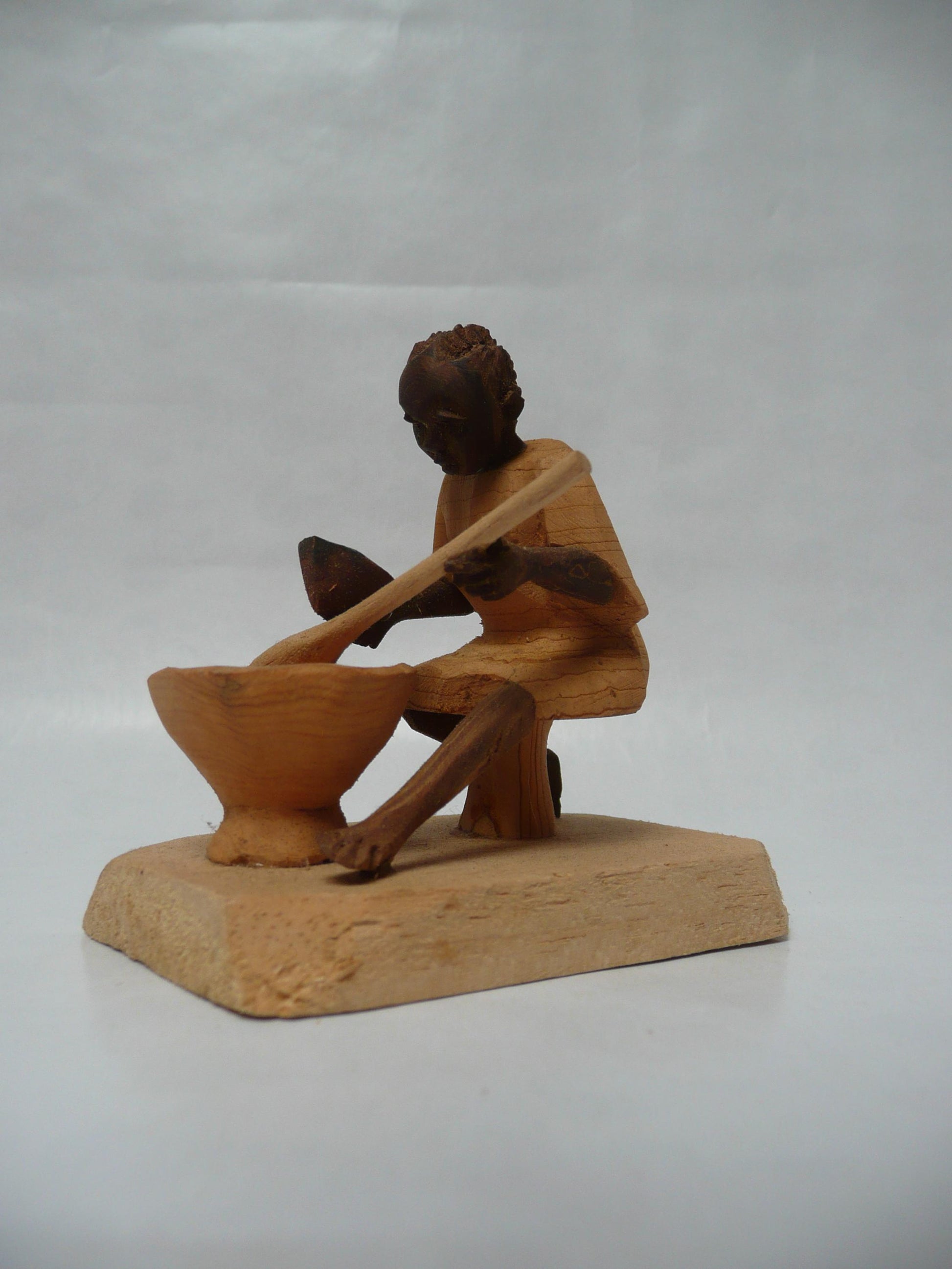 Vintage Yoruba African Hand Made Carved Wooded African Female Figurine Traditional African Art in Thorn Wood Carving