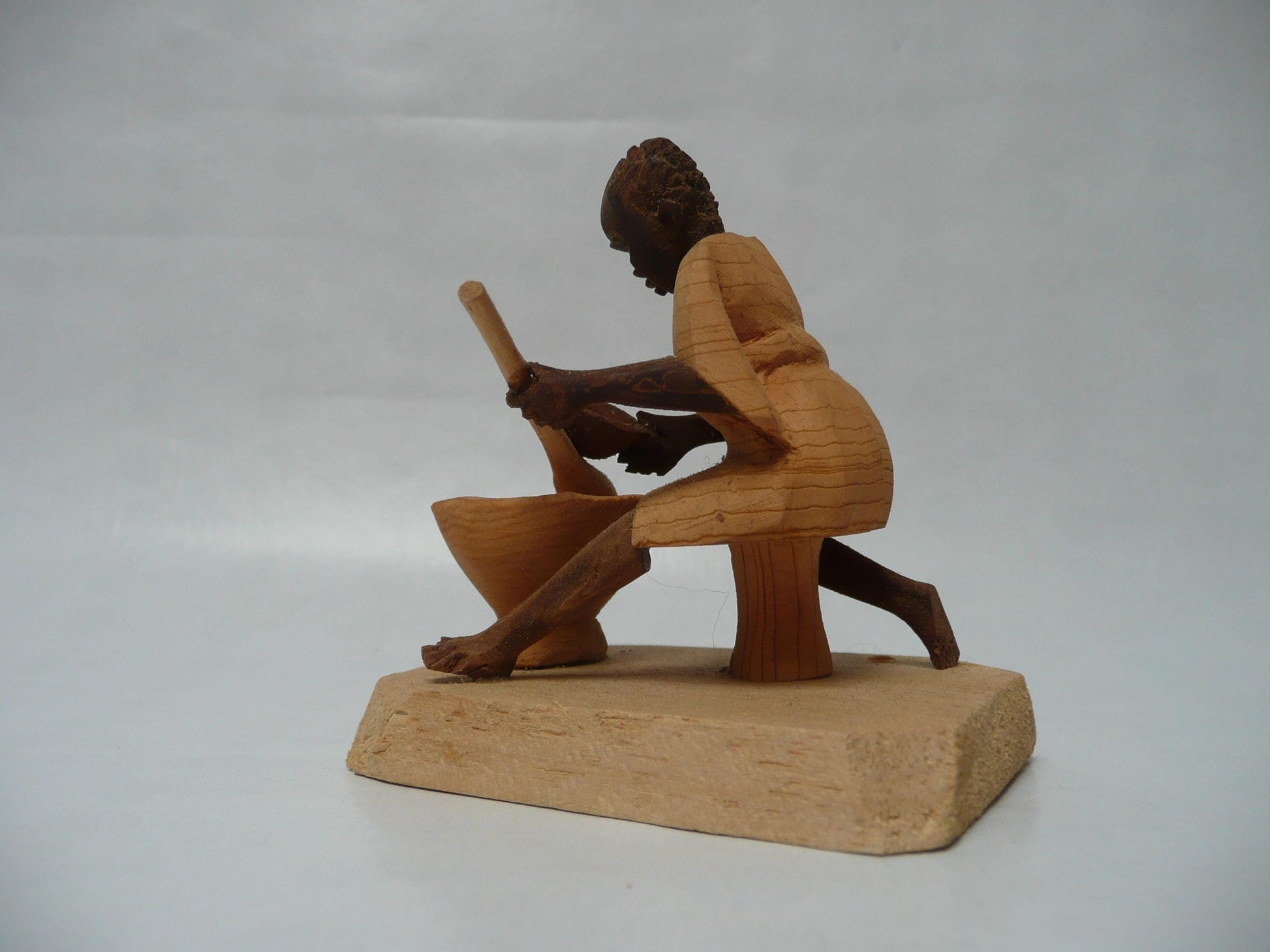 Vintage Yoruba African Hand Made Carved Wooded African Female Figurine Traditional African Art in Thorn Wood Carving