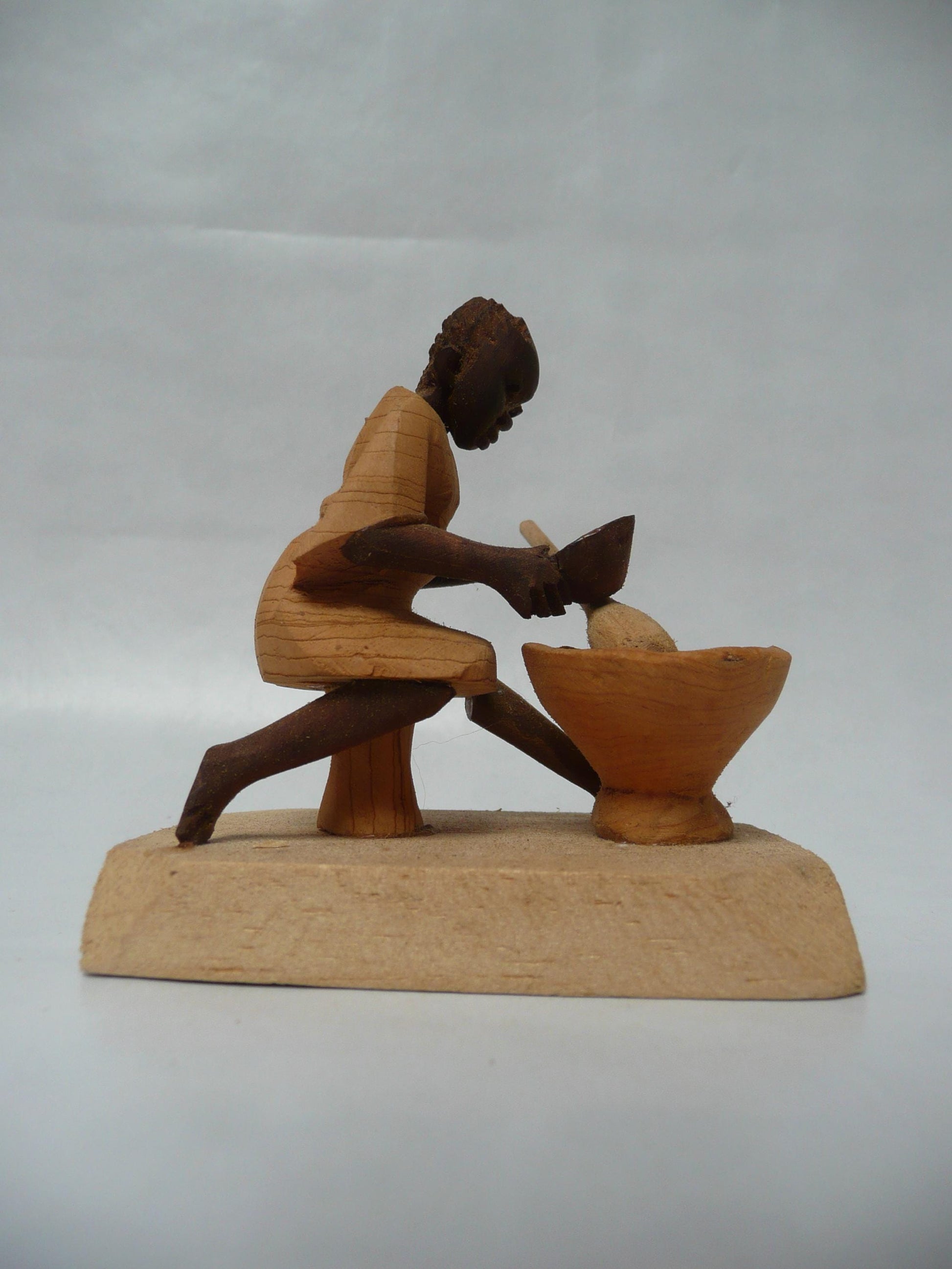 Vintage Yoruba African Hand Made Carved Wooded African Female Figurine Traditional African Art in Thorn Wood Carving