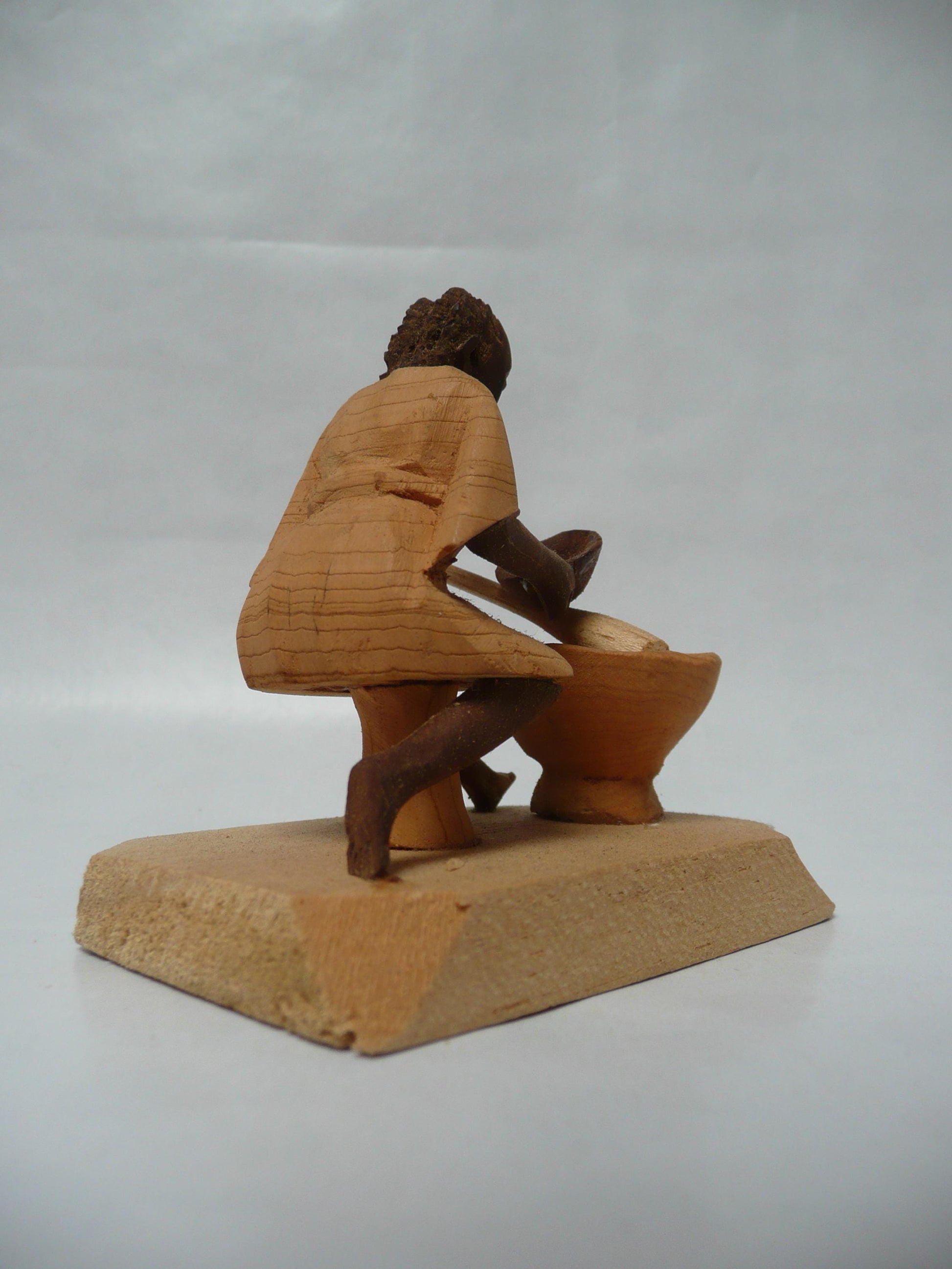 Vintage Yoruba African Hand Made Carved Wooded African Female Figurine Traditional African Art in Thorn Wood Carving
