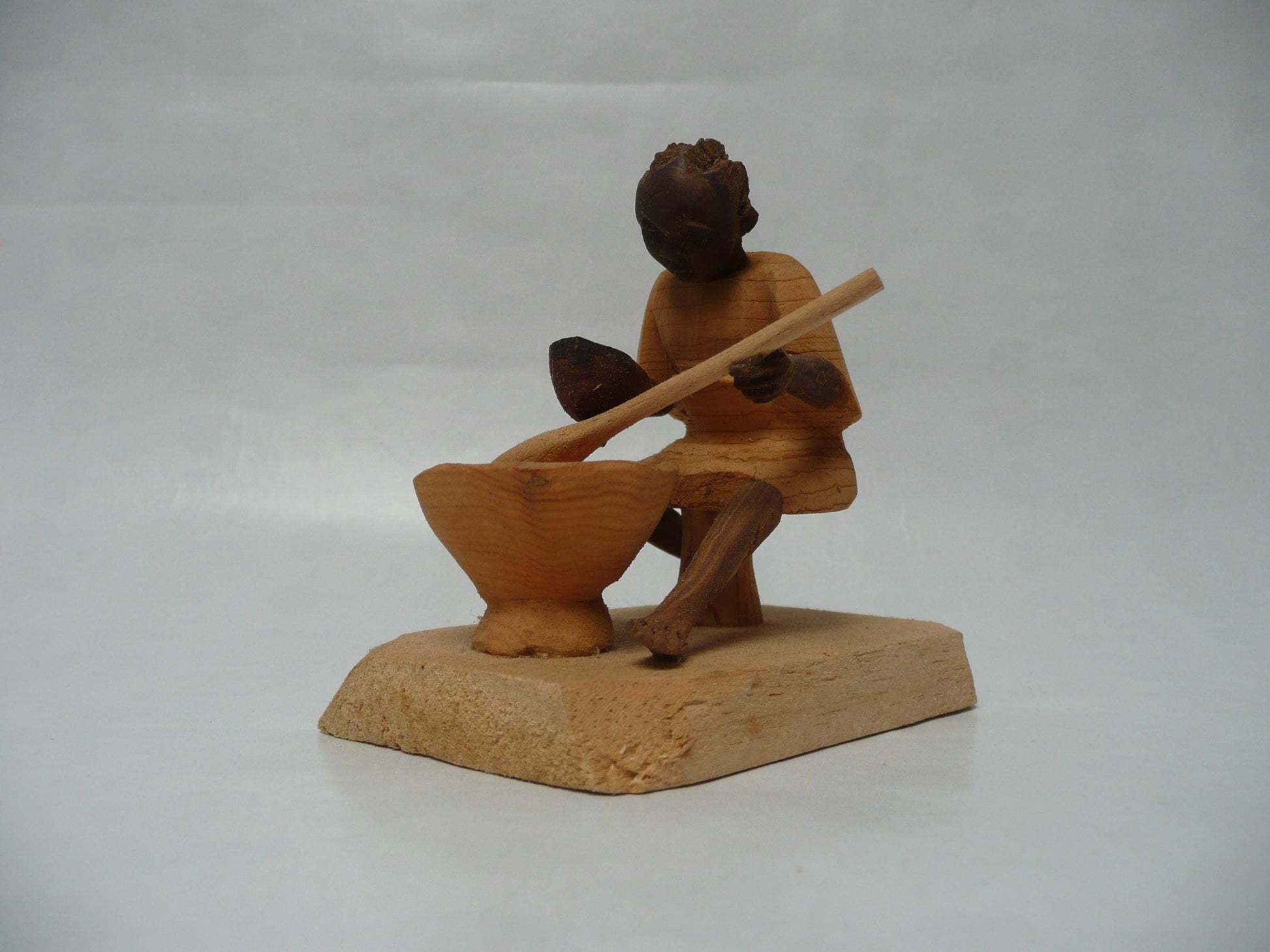 Vintage Yoruba African Hand Made Carved Wooded African Female Figurine Traditional African Art in Thorn Wood Carving