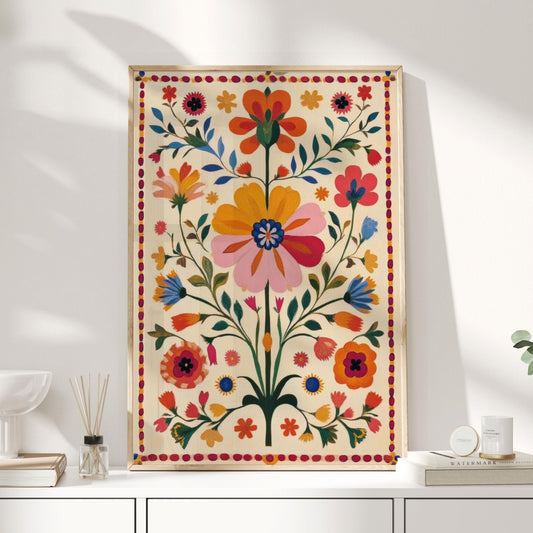 Folk Art, Polish Folk, Scandinavian Folk Art, Antique Folk Art, Folk Art Prints, Swedish Folk Art, Cottage Core, Boho Wall Art, Boho Art