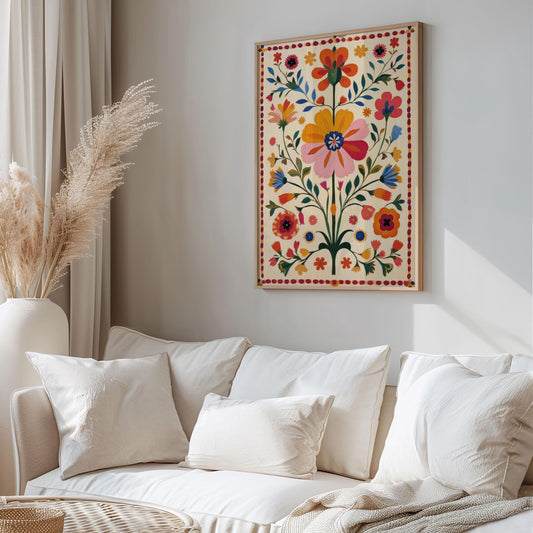 Folk Art, Polish Folk, Scandinavian Folk Art, Antique Folk Art, Folk Art Prints, Swedish Folk Art, Cottage Core, Boho Wall Art, Boho Art