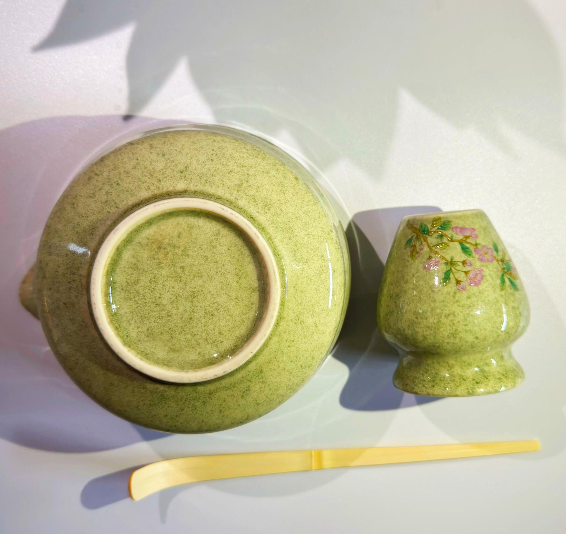 Flower Ceramic Matcha Whisk Set with Bamboo Whisk, Ceramic Matcha Bowl Set with Spout, Unique Matcha Kit Tea Set, Matcha Gift Set Gift Ideas