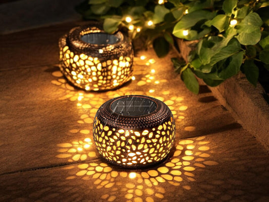 Solar Lanterns Outdoor Waterproof – 2 Pack Metal Hollow Lights for Patio, Garden, Table Decor – Mother'S Day Gift – 2 Light Colors