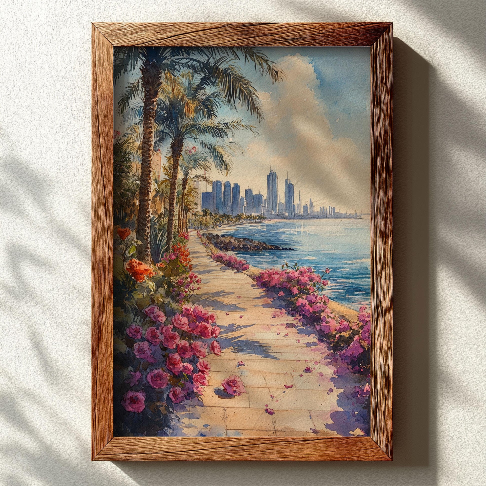 Dammam Print Poster, Saudi Arabia Wall Art, Middle East Gift, Arabia Poster Print, Dammam Painting, Wall Decor, Canvas, Housewarming Gift