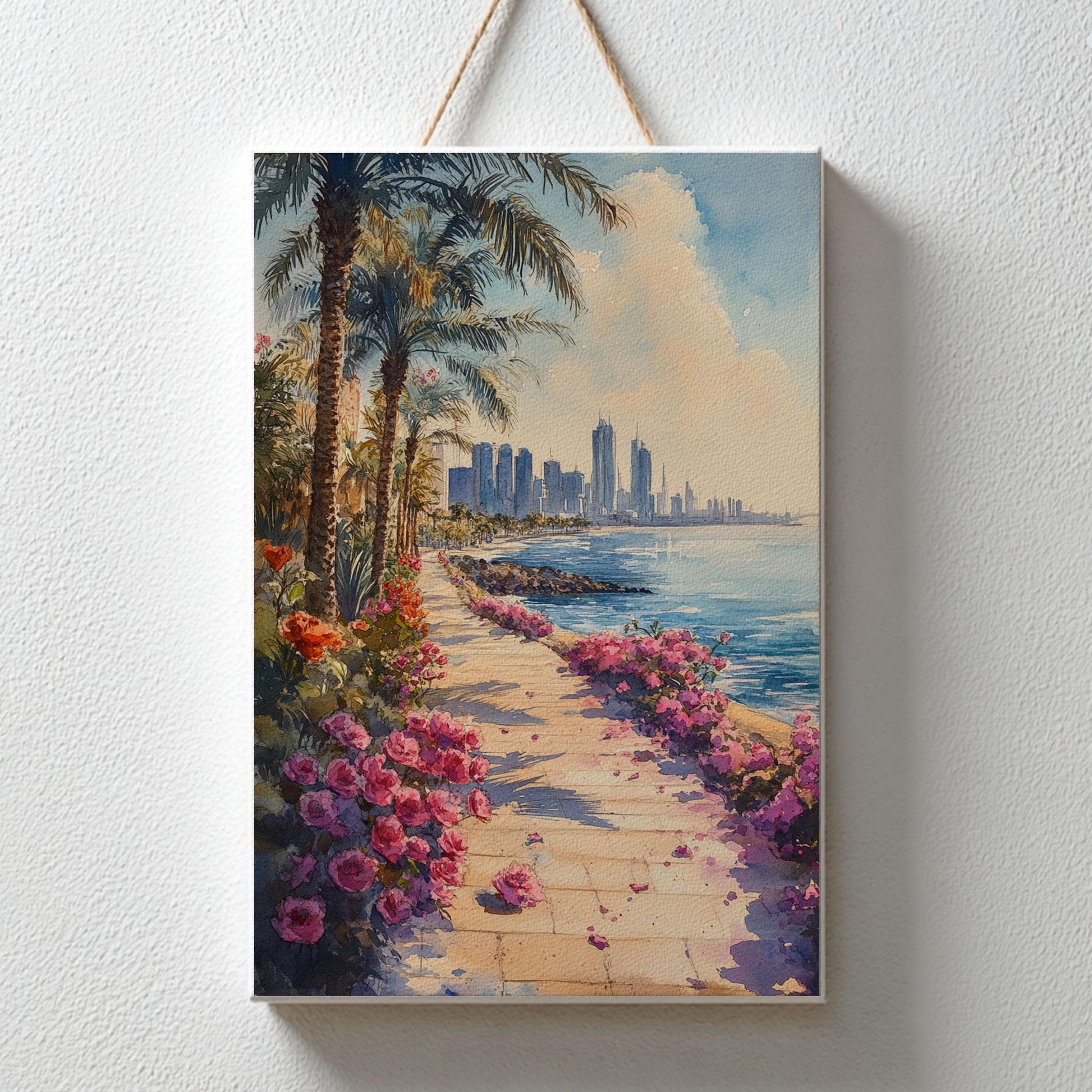 Dammam Print Poster, Saudi Arabia Wall Art, Middle East Gift, Arabia Poster Print, Dammam Painting, Wall Decor, Canvas, Housewarming Gift