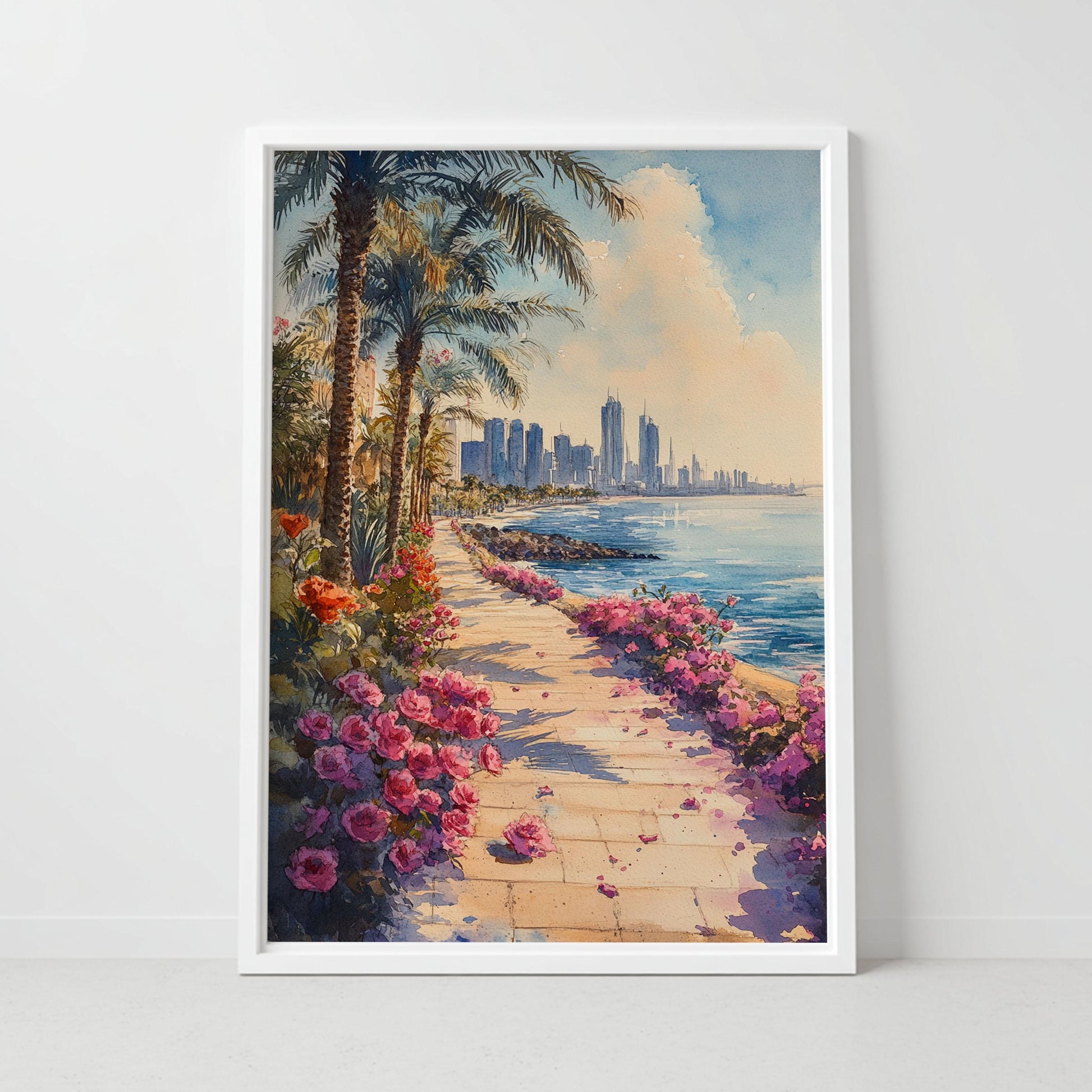 Dammam Print Poster, Saudi Arabia Wall Art, Middle East Gift, Arabia Poster Print, Dammam Painting, Wall Decor, Canvas, Housewarming Gift