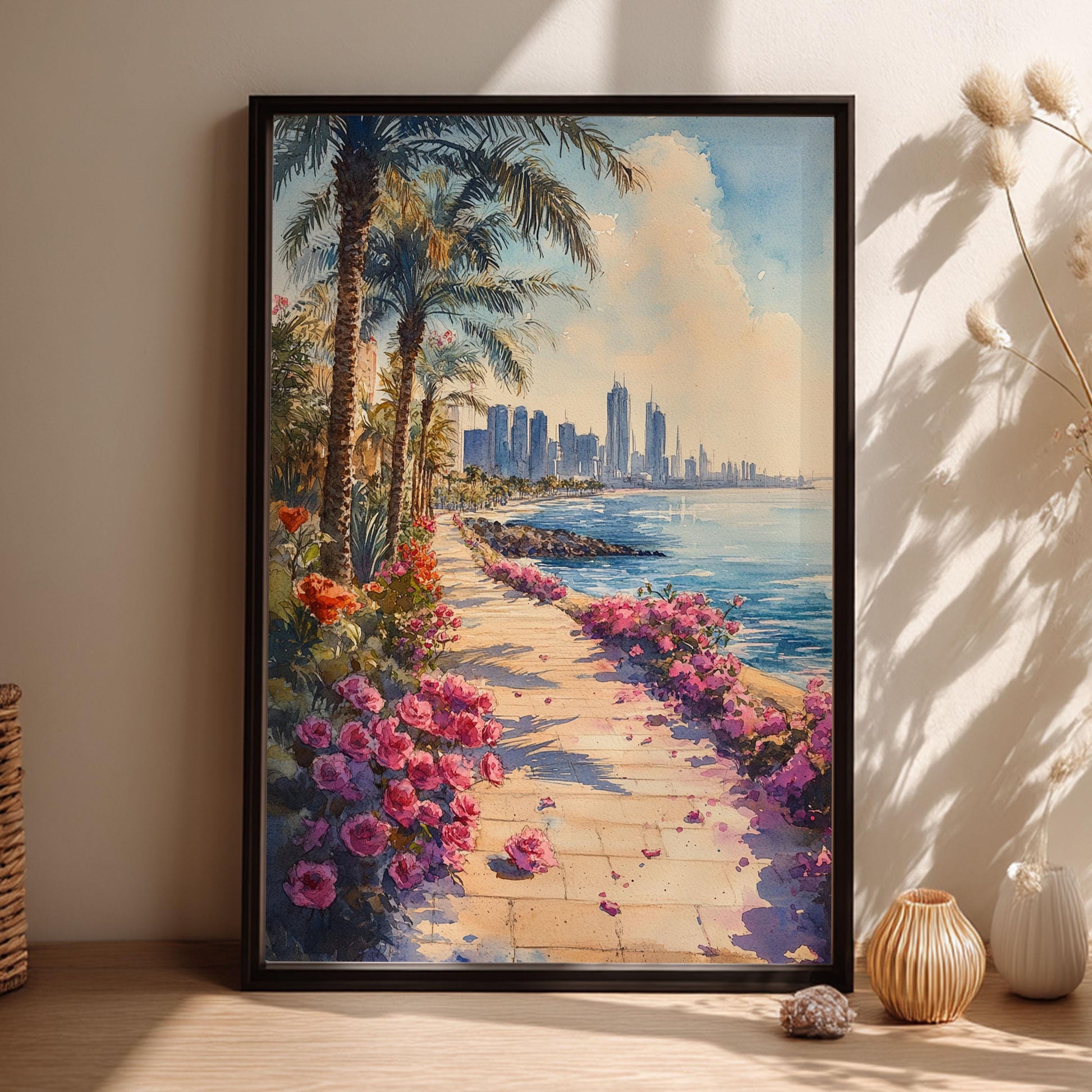 Dammam Print Poster, Saudi Arabia Wall Art, Middle East Gift, Arabia Poster Print, Dammam Painting, Wall Decor, Canvas, Housewarming Gift