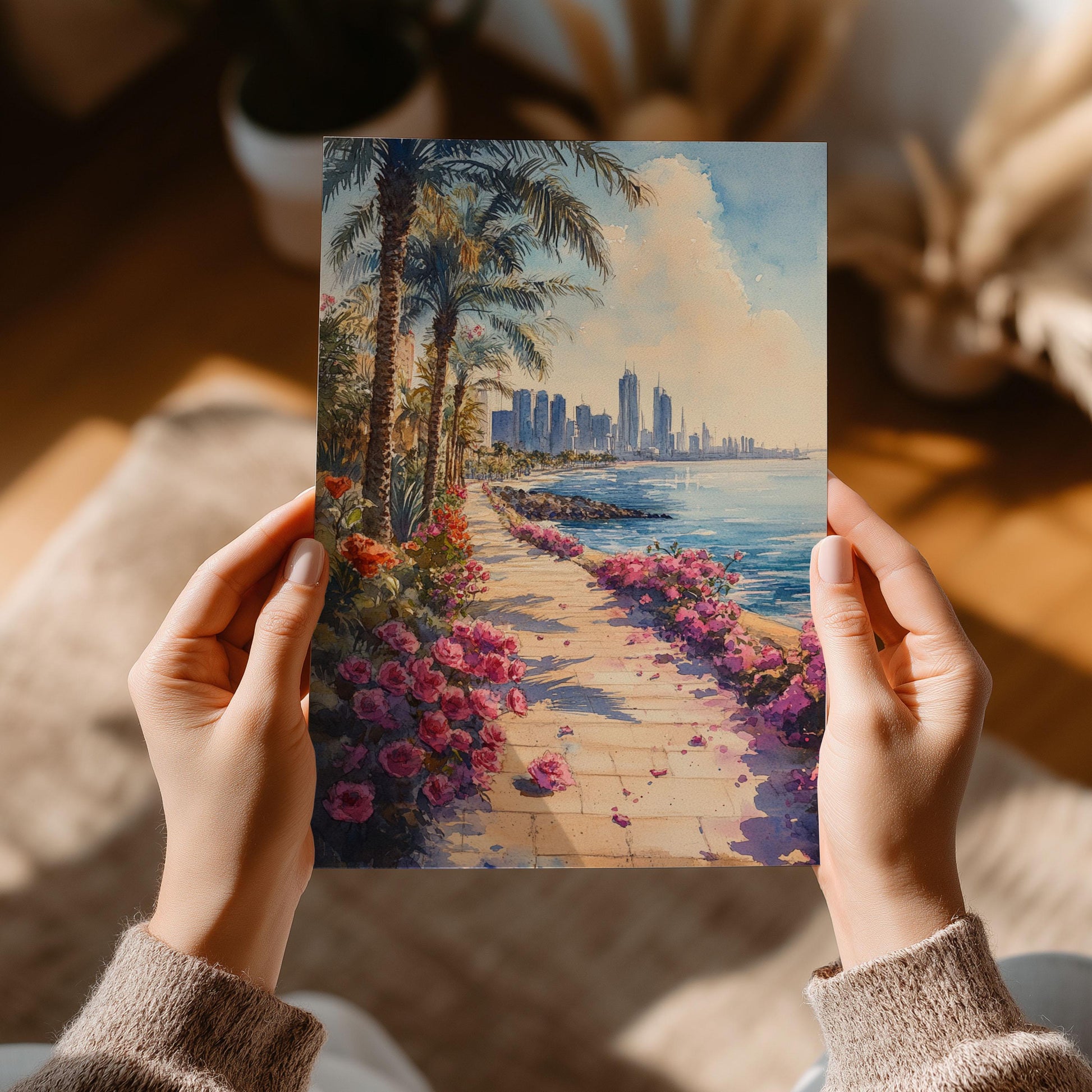 Dammam Print Poster, Saudi Arabia Wall Art, Middle East Gift, Arabia Poster Print, Dammam Painting, Wall Decor, Canvas, Housewarming Gift