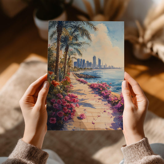 Dammam Print Poster, Saudi Arabia Wall Art, Middle East Gift, Arabia Poster Print, Dammam Painting, Wall Decor, Canvas, Housewarming Gift