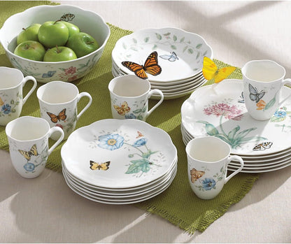 6342794  Butterfly Meadow 18-Piece Dinnerware Set White