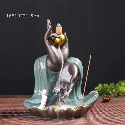 Incense Holder Waterfall Incense Cone Sticks Holder Backflow Incense Burner Ceramics Statue for Home Fragrance Decor (2)